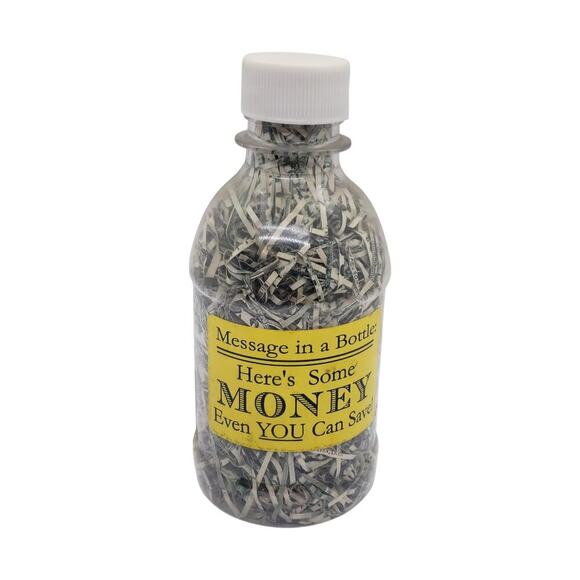 Shredded US Dollars Bottle Bureau of Engraving Printing Money Novelty Gift - Picture 1 of 8